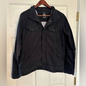 Kane & Unke‎ Black Men’s Med Lined Front Snaps Multi-pockets Jacket.